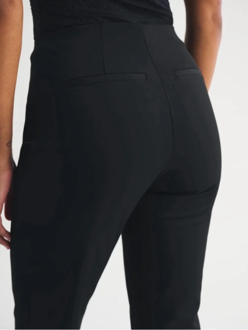 NWT Abercrombie & Fitch Curve Love Women's Black High-Waisted Boot Cut Pants - Picture 5 of 11